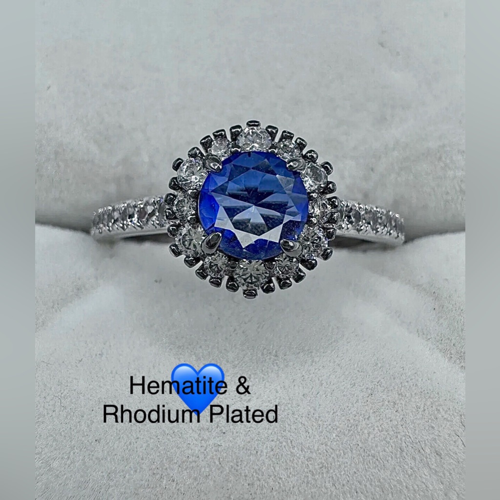 Nwt Rbp Sapphire Blue Tourmaline On Hematite Size 10 14$